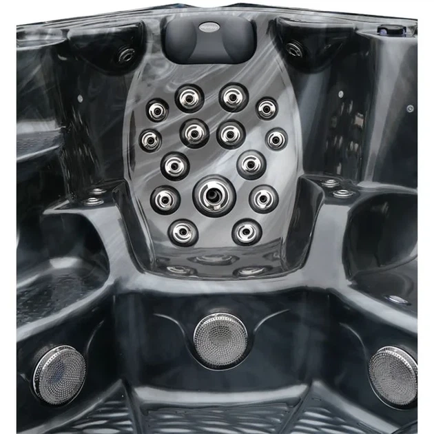 Гідромасажний СПА-басейн Aquajoy Borneo 230×230×96 см на 6 осіб, 117 форсунок, Bluetooth, темний опал - зображення 5