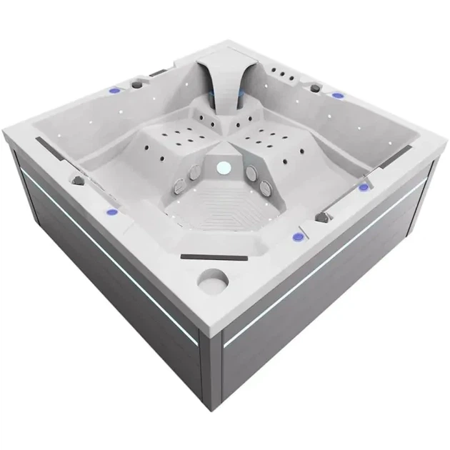 Гідромасажний СПА-басейн Aquajoy Monaco 220×220×90 см на 5 осіб, 74 форсунки, Bluetooth, LED - зображення 3