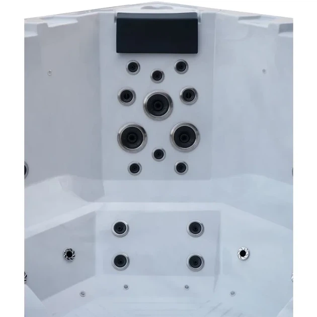 Гідромасажний СПА-басейн Aquajoy Monaco 220×220×90 см на 5 осіб, 74 форсунки, Bluetooth, Jet LED - зображення 6