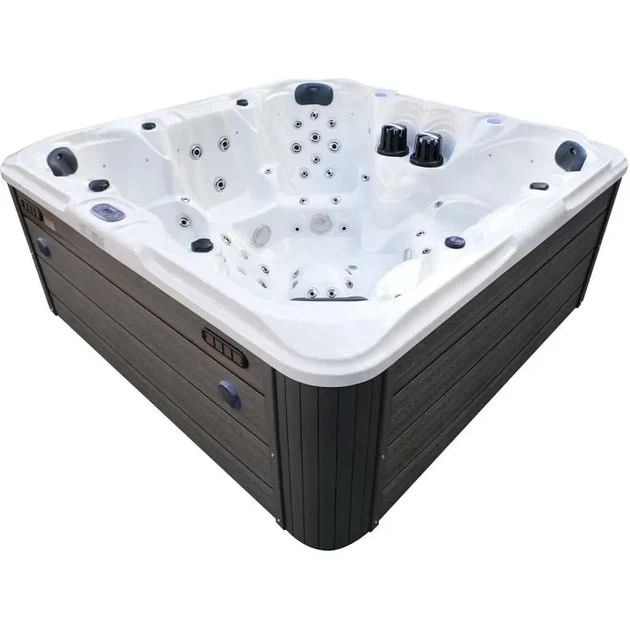Гідромасажний СПА-басейн Aquajoy Maldives 230×230×95 см на 7 осіб, 101 форсунка, Bluetooth, LED - зображення 4
