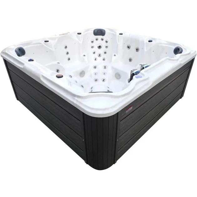 Гідромасажний СПА-басейн Aquajoy Maldives 230×230×95 см на 7 осіб, 101 форсунка, Bluetooth, LED - зображення 5