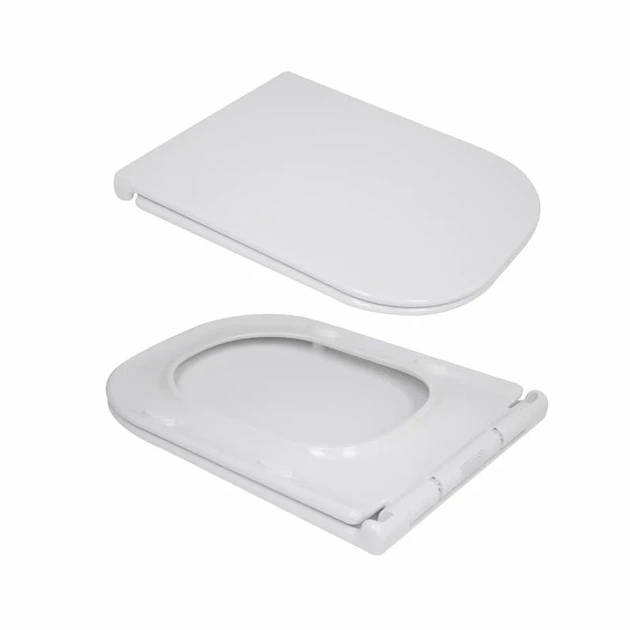 Унитаз напольный Qtap Presto Quadro безободковый с сиденьем Soft-close 650х340х790 мм Белый - изображение 8