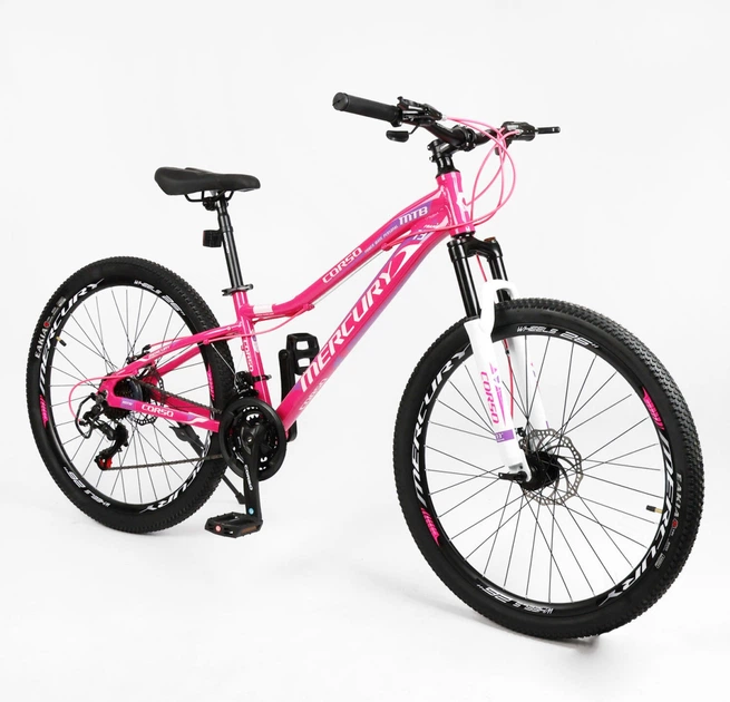 Велосипед Спортивный 26 дюймов Corso MERCURY MR-579 оборудование Shimano алюминиевая рама 13 дюймов 21 скорость. White and Pink (190263) - Фото 1 Велосипед Спортивный 26 дюймов Corso MERCURY MR-579 оборудование Shimano алюминиевая рама 13 дюймов 21 скорость. White and Pink (190263) - изображение 1