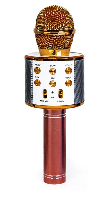 Бездротовий мікрофон-караоке Wster, MP3, Bluetooth. Pink and Gold (1525693038) - Фото 1 Бездротовий мікрофон-караоке Wster, MP3, Bluetooth. Pink and Gold (1525693038) - зображення 1