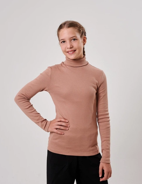 Гольф с отворотом для девочки SMIL 114202-1 Кофе с молоком р.110 - Фото 1 Гольф с отворотом для девочки SMIL 114202-1 Кофе с молоком р.110 - изображение 1