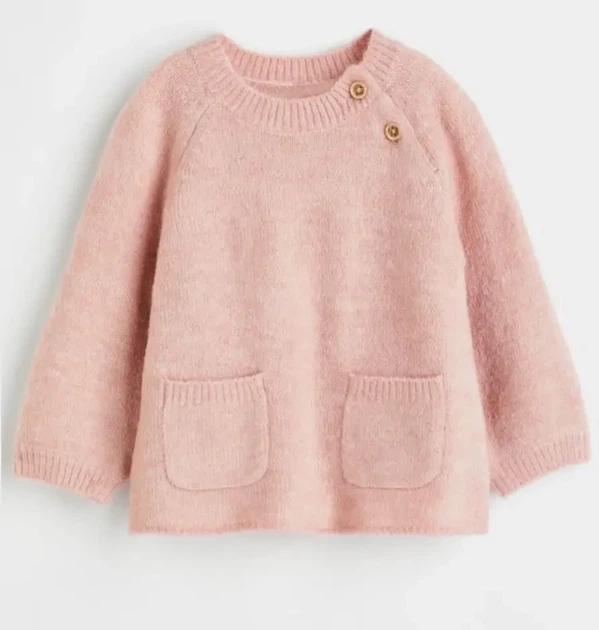 Свитер детский тёплый H&M розовый 104 см - Фото 1 Свитер детский тёплый H&M розовый 104 см - изображение 1