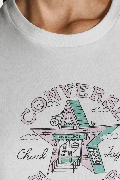 Жіноча біла футболка CHUCK PATCH Converse S CVW5T241 - изображение 4