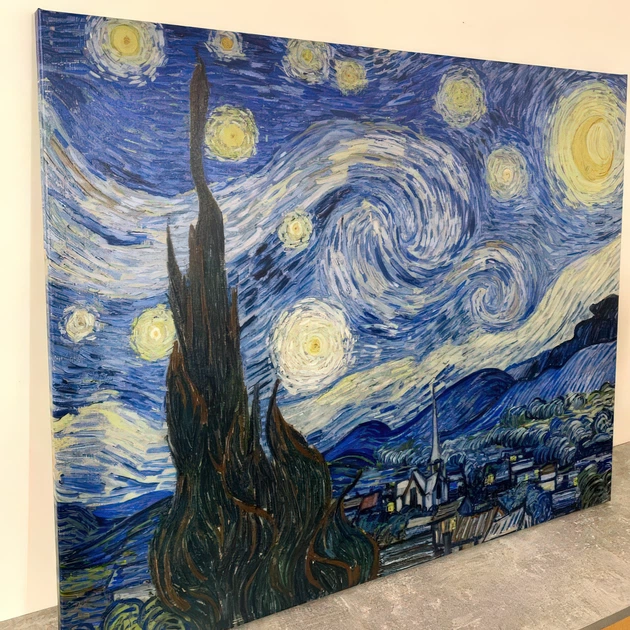 Интерьерная картина Звёздная ночь, Винсент ван Гог, Vincent van Gogh, Starry Night, интерьерный декор, 85×106 см (id6353) - изображение 6