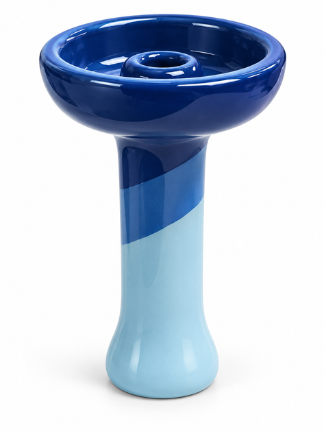 Чаша Overcup Cloud Blue для кальяна фанел под калауд на уплотнителе из глины синяя - изображение 4