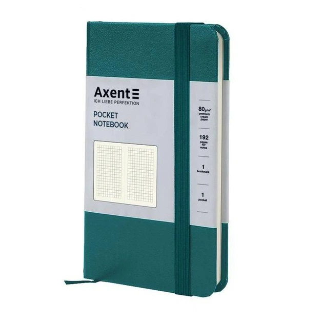 Блокнот Partner 95*140мм 96л клетка на резинке Axent 8301-31 малахитовая - Фото 1 Блокнот Partner 95*140мм 96л клетка на резинке Axent 8301-31 малахитовая - изображение 1