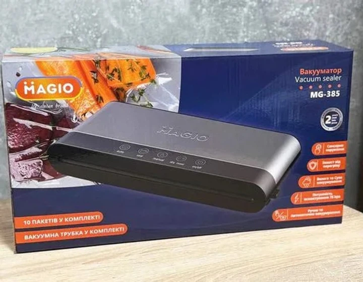 Вакууматор Magio MG-385 120 Вт сенсорный дисплей для сухих и влажных продуктов (MG-385) - Фото 3 Вакууматор Magio MG-385 120 Вт сенсорный дисплей для сухих и влажных продуктов (MG-385) - изображение 3