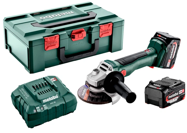Акумуляторна болгарка Metabo W 18 L BL 9-125, 2x4.0 Ah, ASC 55, в MetaBox 165 L - Фото 1 Акумуляторна болгарка Metabo W 18 L BL 9-125, 2x4.0 Ah, ASC 55, в MetaBox 165 L - изображение 1