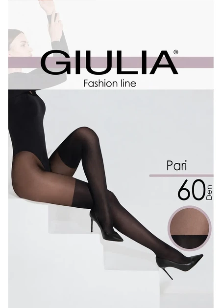 Колготки з імітацією панчіх Pari 60 Giulia model 16 чорні розмір 3 - Фото 1 Колготки з імітацією панчіх Pari 60 Giulia model 16 чорні розмір 3 - зображення 1