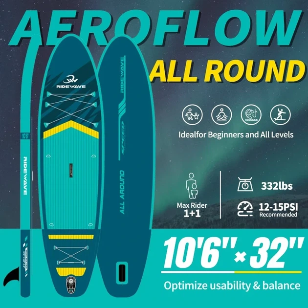 Сапборд RIDEWAY AEROFLOW 10’6″х32"х6" RW2611049 — надувна дошка для САП серфінгу, sup board - зображення 2