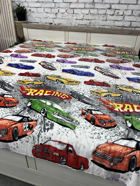 Плед велсофт дитячий 150х200 Тачки Hot Wheels Хотвілс - Фото 1 Плед велсофт дитячий 150х200 Тачки Hot Wheels Хотвілс - зображення 1