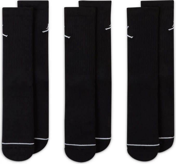 Баскетбольные носки (3 пары) Jordan Jumpman Dri-Fit 3PPK(SX5545-013(DX9632-010)) L Чорний - изображение 3