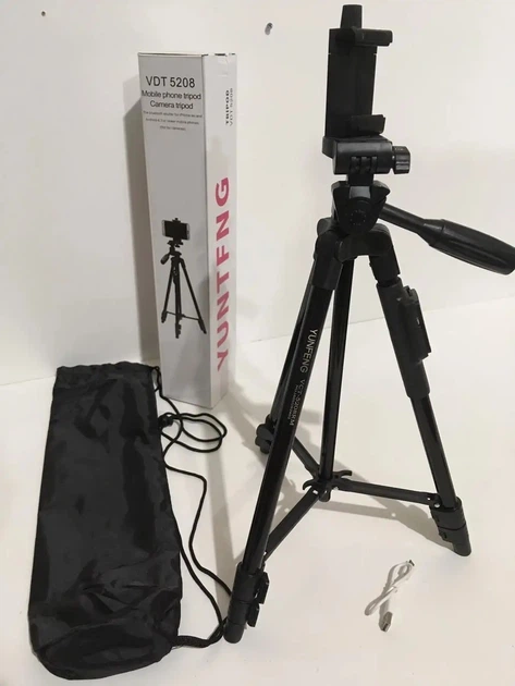 Штатив Yunteng VDT-5208 трипод для телефону фотоапарата відеокамери 125 см кульова голівка 360° тримач смартфона алюмінієвий навантаження 3 кг компактний - Фото 1 Штатив Yunteng VDT-5208 трипод для телефону фотоапарата відеокамери 125 см кульова голівка 360° тримач смартфона алюмінієвий навантаження 3 кг компактний - зображення 1