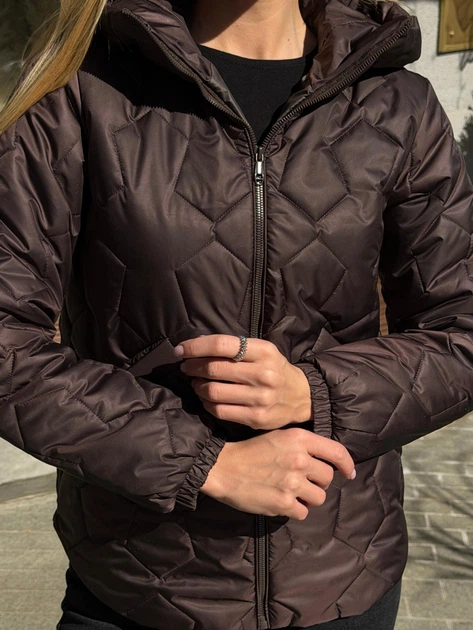 Женская куртка молодежная демисезонная UF-Fashion KS-KL шоколадный XL - Фото 6 Женская куртка молодежная демисезонная UF-Fashion KS-KL шоколадный XL - изображение 6