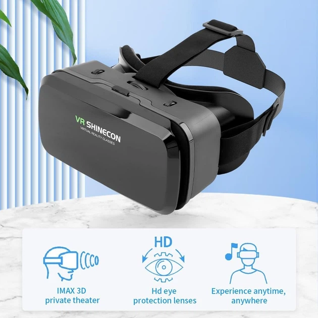 Окуляри віртуальної реальності SHINECON VR SC-G13 для смартфонів 4,7–7 дюймів - Фото 4 Окуляри віртуальної реальності SHINECON VR SC-G13 для смартфонів 4,7–7 дюймів - зображення 4
