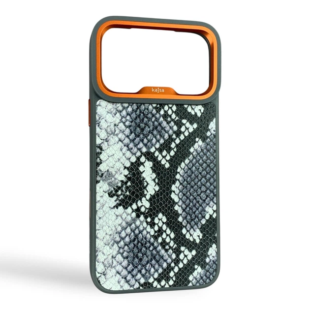 Чехол Kajsa Glamorous Leather Snake для iPhone 17 Pro Max разноцветный Mix (MagSafe, металлическое кольцо камеры, премиум) - Фото 1 Чехол Kajsa Glamorous Leather Snake для iPhone 17 Pro Max разноцветный Mix (MagSafe, металлическое кольцо камеры, премиум) - изображение 1