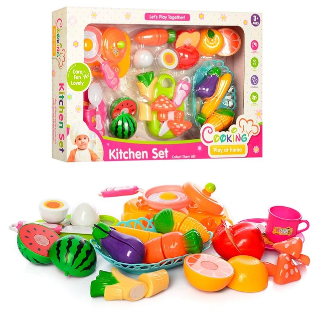 Игрушечная посуда Kitchen set на липучке, овощи фрукты 11 шт плита, корзина, посуда (FD301-4) - Фото 1 Игрушечная посуда Kitchen set на липучке, овощи фрукты 11 шт плита, корзина, посуда (FD301-4) - изображение 1