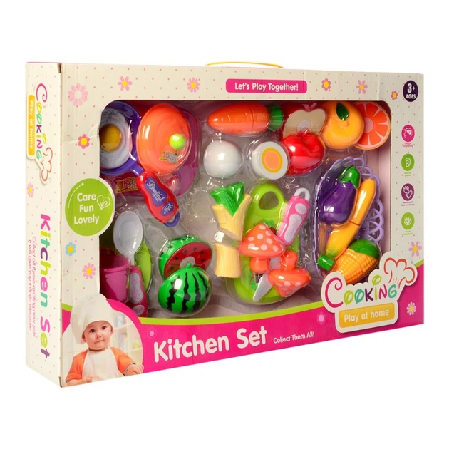 Игрушечная посуда Kitchen set на липучке, овощи фрукты 11 шт плита, корзина, посуда (FD301-4) - Фото 2 Игрушечная посуда Kitchen set на липучке, овощи фрукты 11 шт плита, корзина, посуда (FD301-4) - изображение 2