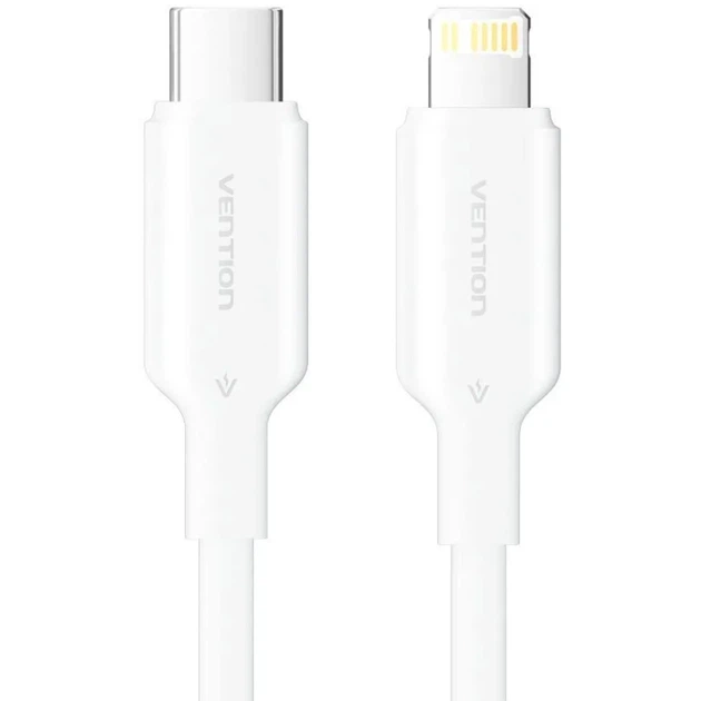 Кабель Vention USB 2.0 Type-C M to Lightning M 1 PD 27W PVC White (LAKWF) - зображення 2