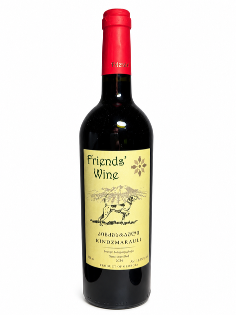 Вино Friends' wine - Кіндзмараулі, червоне, напівсолодке, 0,75 - Фото 1 Вино Friends' wine - Кіндзмараулі, червоне, напівсолодке, 0,75 - изображение 1