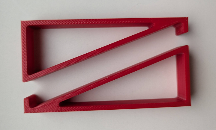 Подставки для клавиатуры треугольные длиной 120 мм и высотой 45 мм с фиксированным наклоном 20° 2 шт. Красные - изображение 3