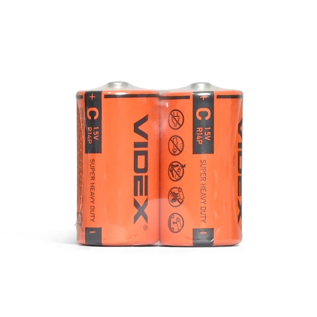 Батарейка сольова Videx R14P/C 2шт SHRINK VIDEX (21154-000) - изображение 3