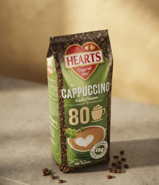 Капучино розчинний Hearts Cappuccino Irish Cream 1010 г кавовий напій Айріш Крем з ніжною молочною пінкою вершковим смаком насиченим ароматом швидкого приготування для дому та офісу - зображення 9