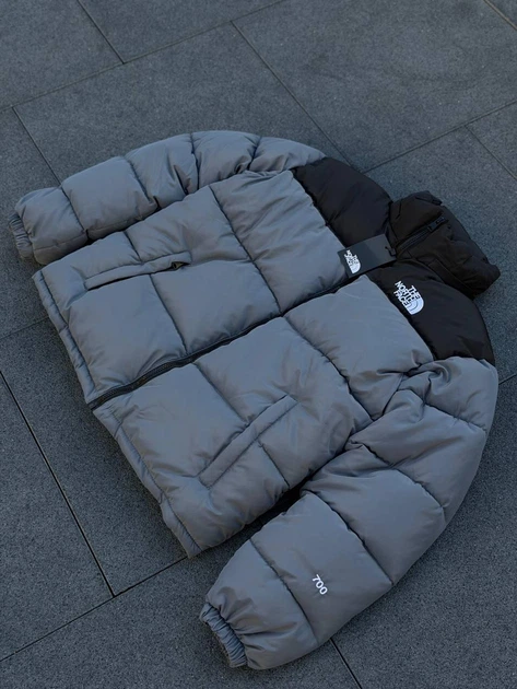 Зимова куртка пуховик The North Face 700 Grey сіра L 4469 - зображення 3