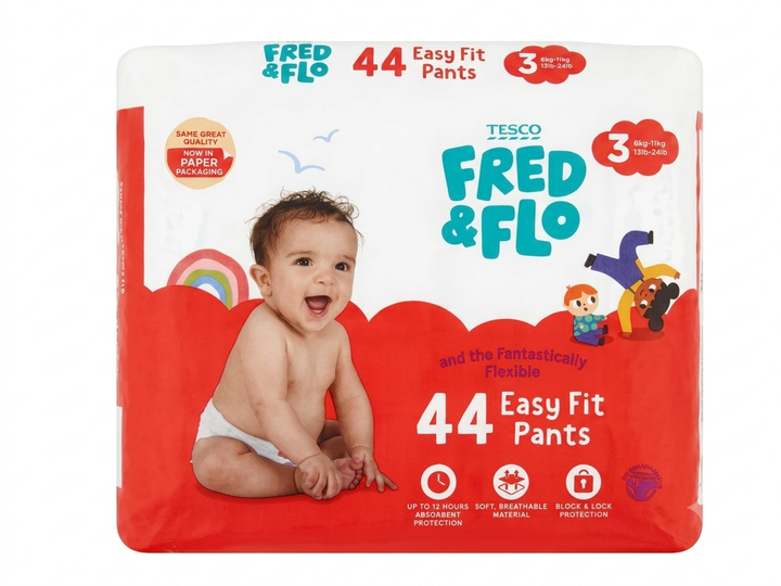 Підгузки-трусики Fred&Flo 3 (6-11кг) 44 шт - Фото 1 Підгузки-трусики Fred&Flo 3 (6-11кг) 44 шт - зображення 1