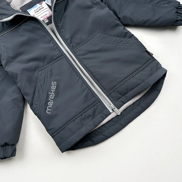 Куртка на слімтексі та мікрофлісі однотон Marakas Демісезонний 128 см Графітовий 514096-07261 - зображення 3