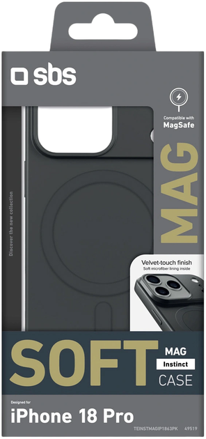 Панель SBS Instinct Mag MagSafe для Apple iPhone 18 Pro / 17 Pro Black (8018417549519) - Фото 2 Панель SBS Instinct Mag MagSafe для Apple iPhone 18 Pro / 17 Pro Black (8018417549519) - изображение 2