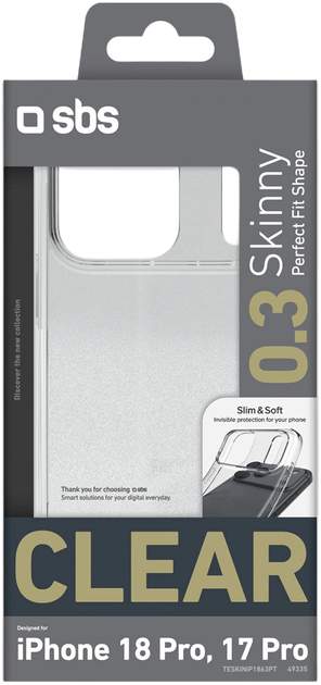 Панель SBS Skinny Cover для Apple iPhone 18 Pro / 17 Pro Transparent (8018417549335) - зображення 2