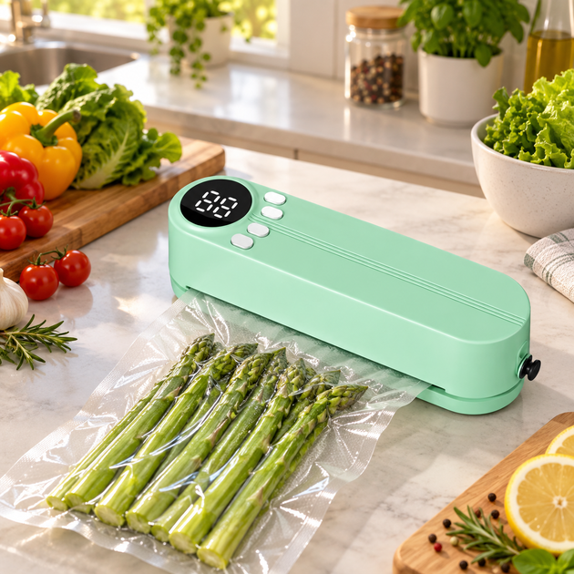 Вакууматор для продуктов 60 кПа 1200 мАч аккумуляторный портативный с запаиванием 3 режима - изображение 4