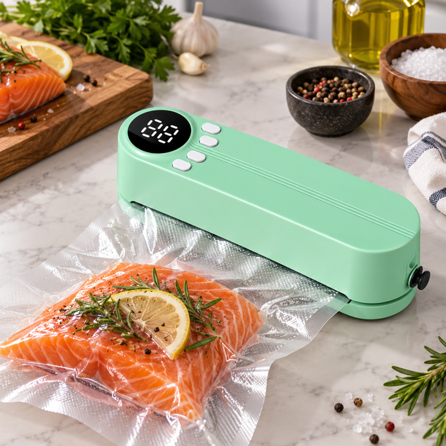 Вакууматор для продуктов 60 кПа 1200 мАч аккумуляторный портативный с запаиванием 3 режима - изображение 5