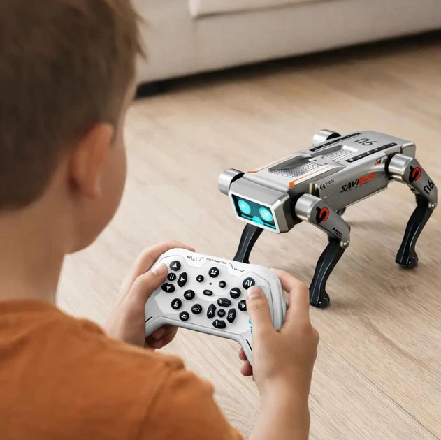 Розумна інтерактивна іграшка робот-собака AI Robot Dog Generic із пультом ДК та музикою, акумуляторний пес із голосовим керуванням і 12 командами - Фото 5 Розумна інтерактивна іграшка робот-собака AI Robot Dog Generic із пультом ДК та музикою, акумуляторний пес із голосовим керуванням і 12 командами - зображення 5
