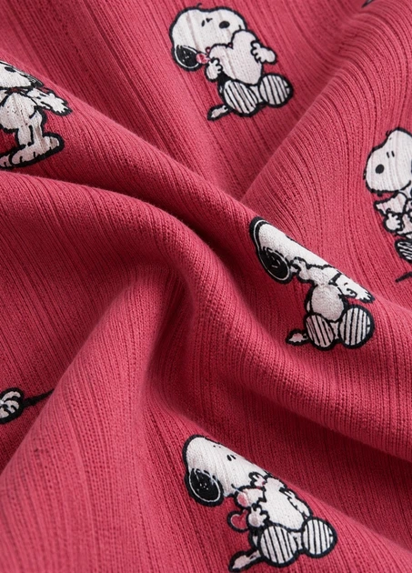 Пижамная рубашка Primark Peanuts XS Верх пижамы для дома и сна Темно-розовый (10295) - изображение 4