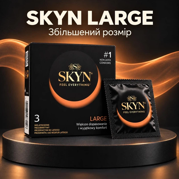 Презервативи Skyn Large XL без латексу 3 шт (ROZ6400230520) - Фото 1 Презервативи Skyn Large XL без латексу 3 шт (ROZ6400230520) - зображення 1