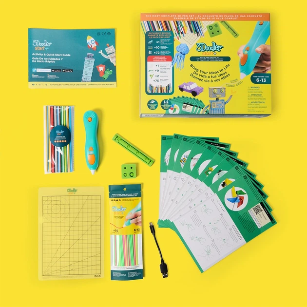 3D-ручка 3Doodler Start Plus для дитячої творчості - Мегакреатив (147 стрижнів, 9 шаблонів) - Фото 2 3D-ручка 3Doodler Start Plus для дитячої творчості - Мегакреатив (147 стрижнів, 9 шаблонів) - изображение 2
