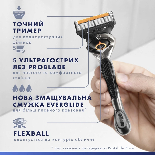 Змінні картриджі для гоління (леза) чоловічі Gillette Fusion ProGlide, 4 шт - Фото 7 Змінні картриджі для гоління (леза) чоловічі Gillette Fusion ProGlide, 4 шт - изображение 7