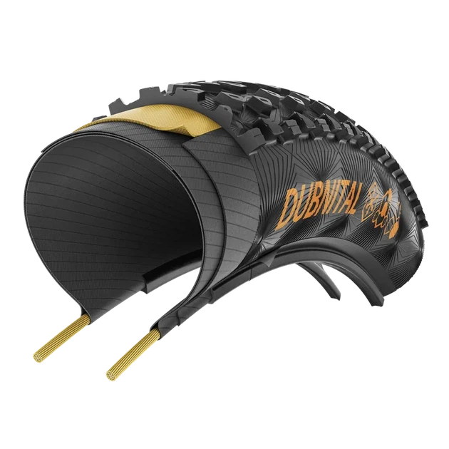 Покришка безкамерна Continental Dubnital Trail Rapid 29x2.40 чорна коричнева складна skin - зображення 5