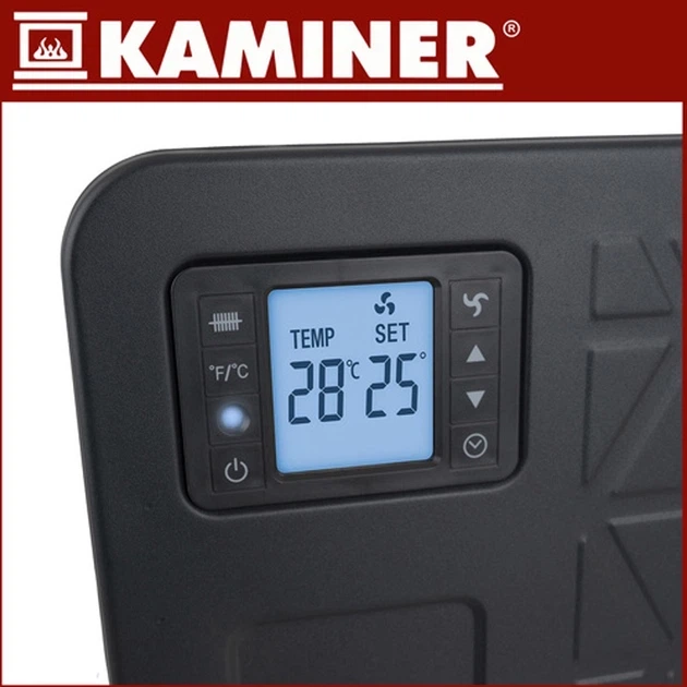 Конвектор электрический Kaminer Ziflo 26403, 2300 Вт, турборежим, ЖК-дисплей, Wi-Fi, пульт ДУ. - изображение 5
