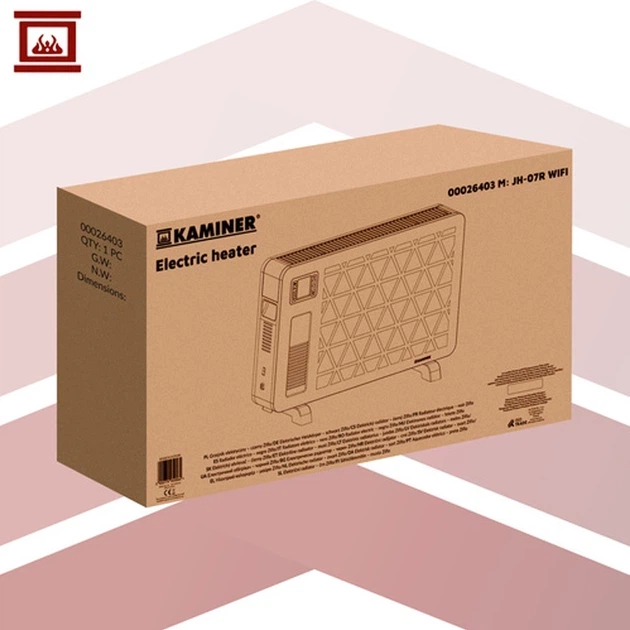 Конвектор электрический Kaminer Ziflo 26403, 2300 Вт, турборежим, ЖК-дисплей, Wi-Fi, пульт ДУ. - изображение 12