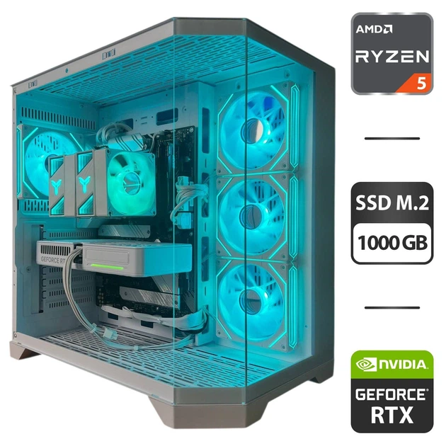 Ігровий ПК GameMax Hype-A Tower / AMD Ryzen 5 5500X3D (6 (12) ядер по 3.0 - 4.0 GHz) / 32 GB DDR4 / 1000 GB SSD M.2 / nVidia GeForce RTX 5060, 8 GB GDDR7, 128-bit / 650W - Фото 1 Ігровий ПК GameMax Hype-A Tower / AMD Ryzen 5 5500X3D (6 (12) ядер по 3.0 - 4.0 GHz) / 32 GB DDR4 / 1000 GB SSD M.2 / nVidia GeForce RTX 5060, 8 GB GDDR7, 128-bit / 650W - зображення 1
