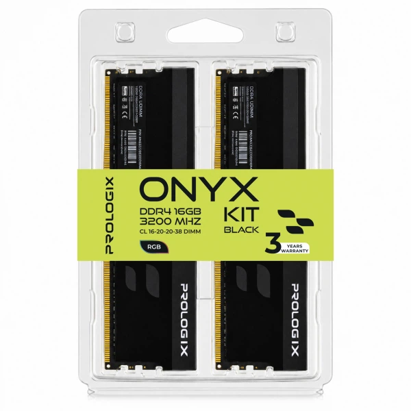 Модуль памяти ddr4 2x8GB/3200 Prologix Onyx Black rgb (pro16gb3200ybr4k) - изображение 4
