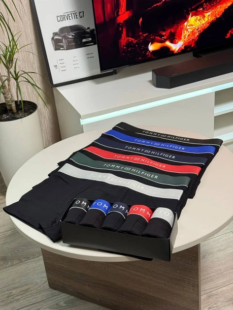 Чоловічі труси боксери набір Tomy Hilfiger Didg 5 шт. 3XL Кольорові - Фото 2 Чоловічі труси боксери набір Tomy Hilfiger Didg 5 шт. 3XL Кольорові - изображение 2