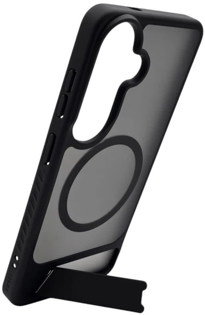 Etui na smartfon Samsung Galaxy S26 Evelatus Rubber Coated MagSafe With Stand Case Black (EVESAMS26RCMWSB) - obraz 2